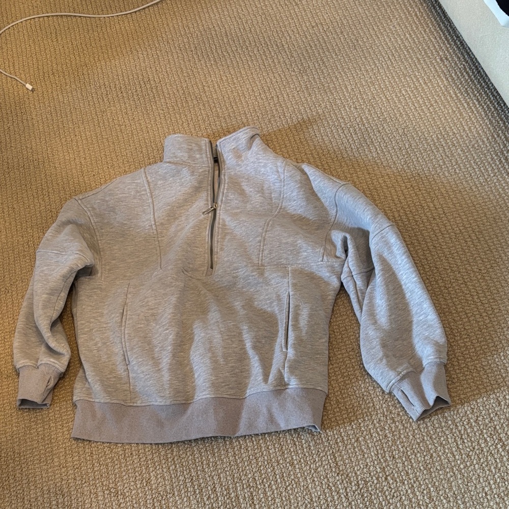 Gray Quarter-Zip Sweatshirt